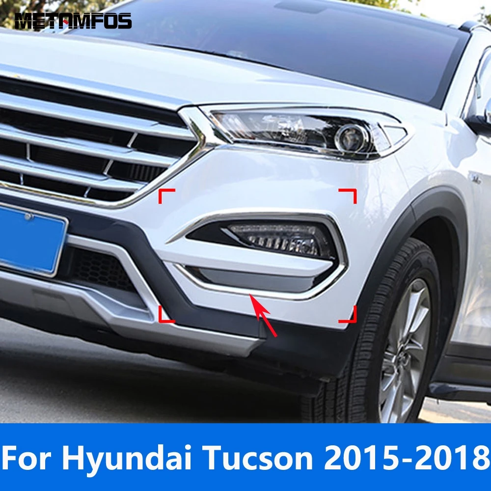 

Для Hyundai Tucson 2015 2016 2017 2018, Хромированная передняя противотуманная фара, Ранняя обшивка, противотуманная накладка, защитная оболочка, аксессуары, Стайлинг автомобиля