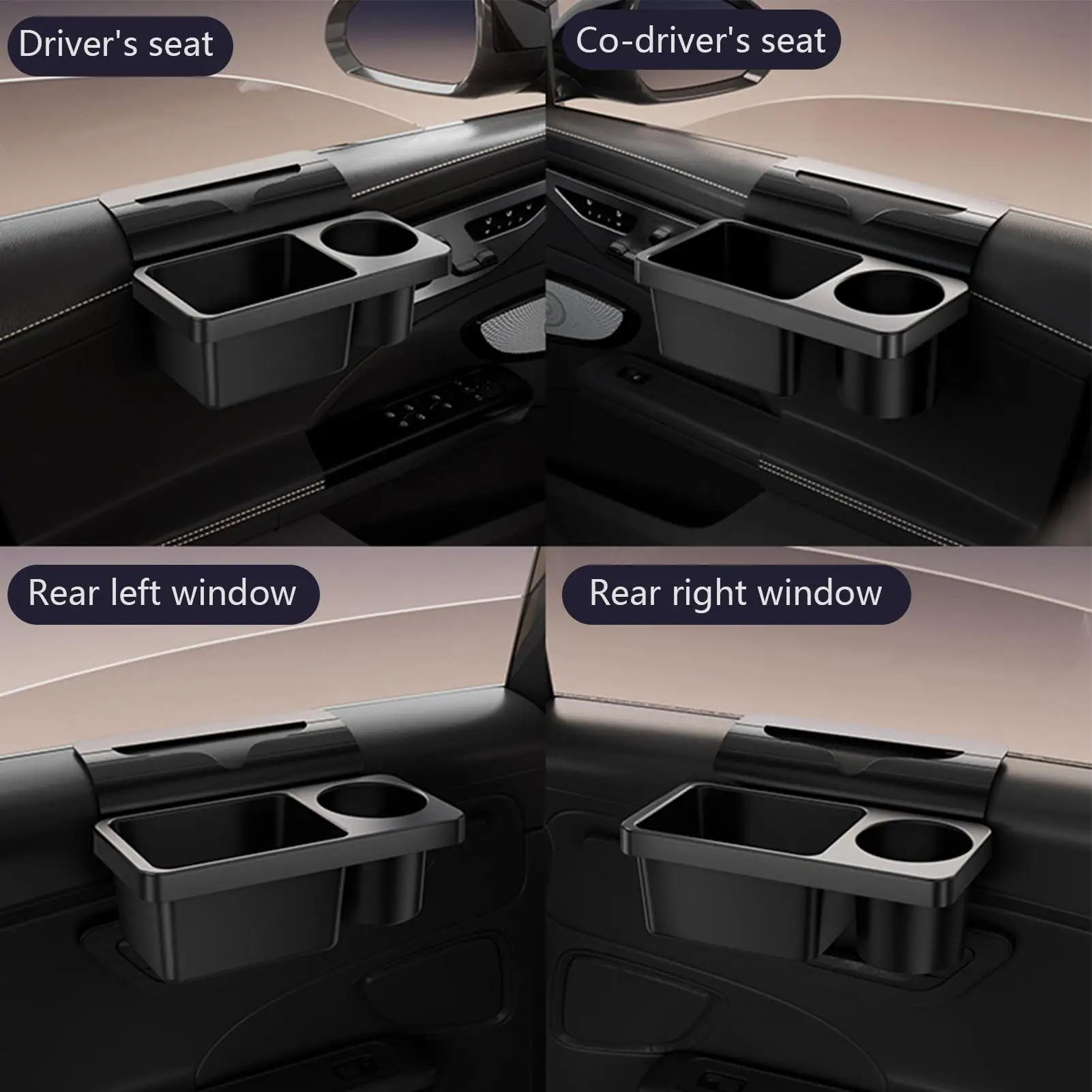 비행기 창문 컵 홀더 미끄럼 방지 다기능 자동차 도어 정리함 SUV 트럭 밴 여행용 트레이