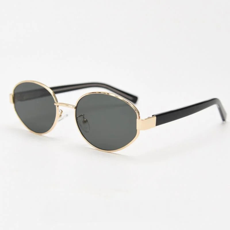 Retro Ovale Sonnenbrille mit Rahmen Personalisierte Modische Outdoor-Brille für Autofahren, Dates und Partys mit Nylon-Gläsern – Detail 1