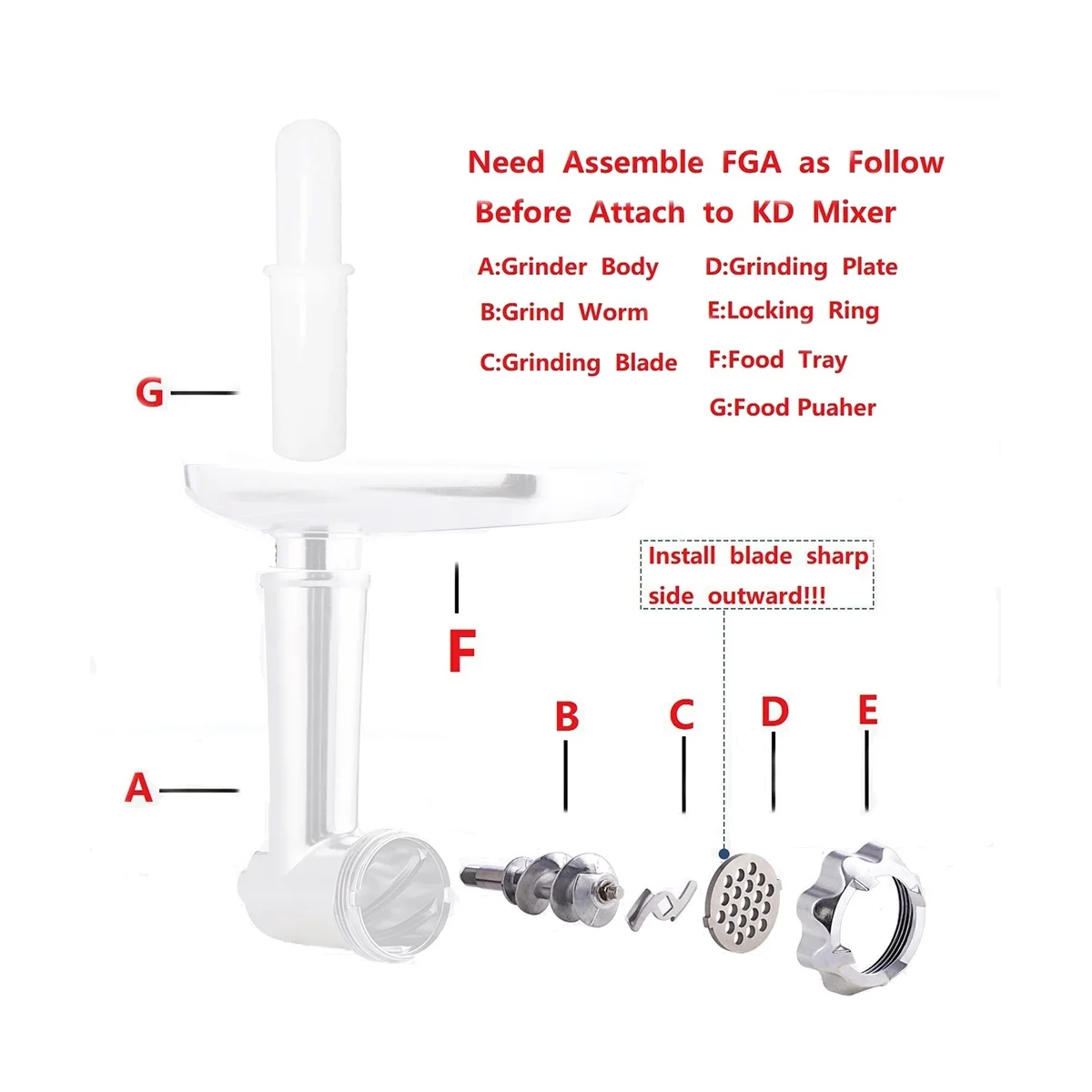 

Food Grinder Accessories Mixer Accessories Meat Grinder Accessories Include Sausage Filling Tubes