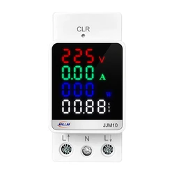 1 Piece JJM10 100A AC80-270V LCD Digital Electricity Meter White PC Key Reset Function Multifunctional DIN Rail