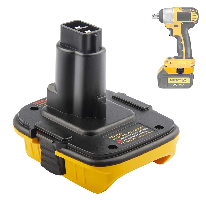 

Преобразователь адаптера DCA1820 для аккумулятора Dewalt 20 в, DCB205 преобразовался в никель-кадмиевую NiMh батарею 18 в DC9098 DC9096 для инструмента Dewalt 18 в