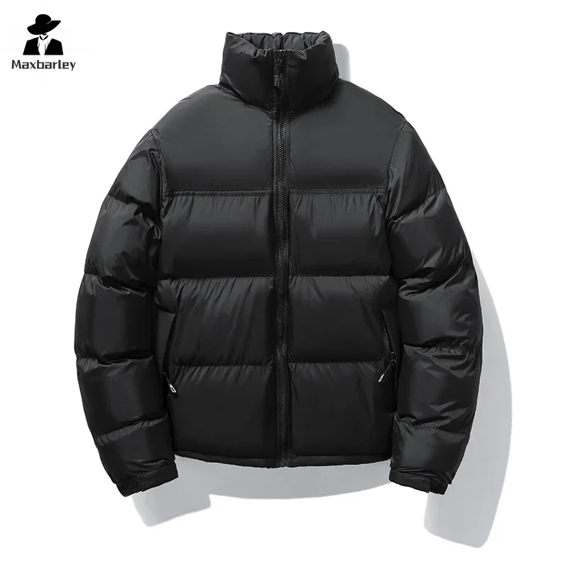 Winter Short Down Jacket Men's Street Fashion Stitching Stand Collar Windproof Warm Parka Women's Casual Snow Padded Jacket
