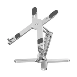 Foldable 360° Rotating Aluminum Laptop and Tablet Stand with Heat Dissipation (Silver)