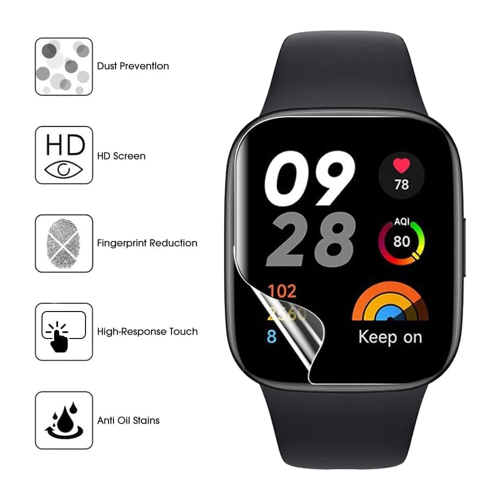 Screen Protector 3/6pcs Hydrogel For Redmi Watch 3 Active/Redmi watch3 Lite Soft Clear Full Screen