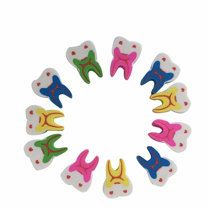 귀여운 연필깎이 치아 모양 지우개 문구 용품 치과 의사 어린이를 위한 선물 어린이 클리닉 무작위 색상