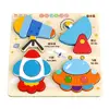 4 in 1 3D Wooden Puzzles Cartoon Intelligence Wooden Rainbow Blocks Puzzle Educational High Quality Wooden Toddler Puzzles Baby 5