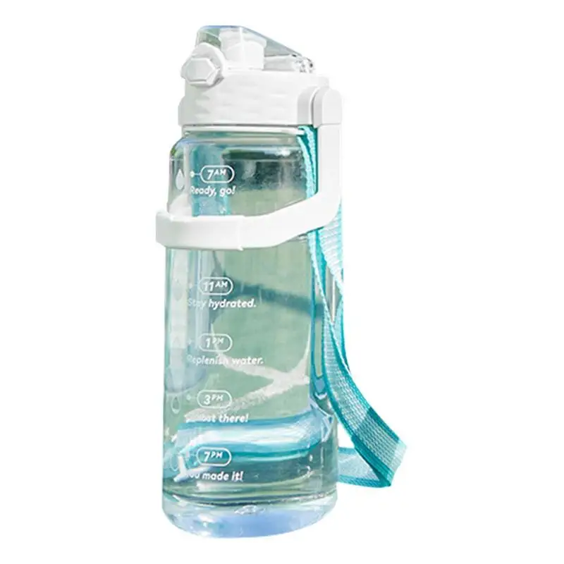

Sports Bottle With Straw Teens Bottle Large Capacity With Straw Time Marker Durable Easy Hanging Drinking Supplies For Fitness