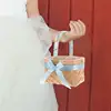 Oval Blush Flower Baskets Wicker Handle Baskets Rustic For Blankets Party Favors Baby Shower Straw Fruit Girl Blankets Laundry 5