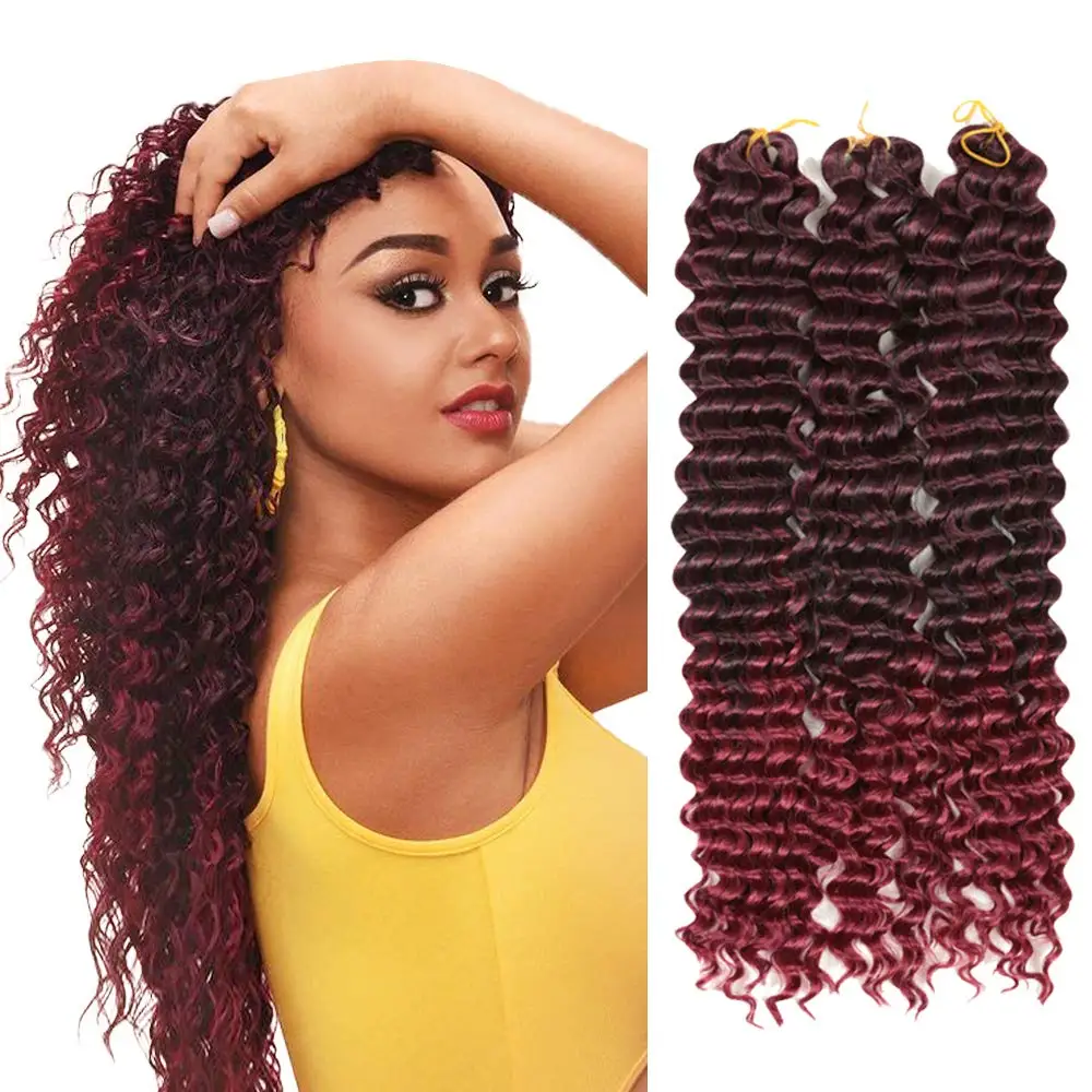 

Synthetic Braid Hair 22-28 Inch Deep Wave Twist Crochet Hair Natural Afro Curls Ombre Braiding Hair Extensions HeyMidea