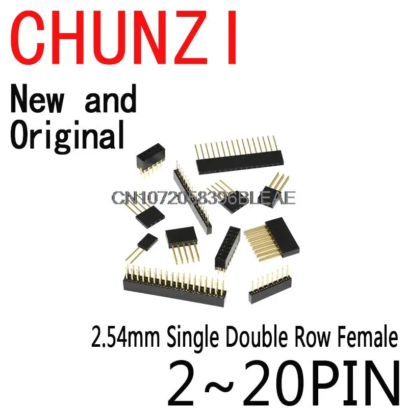 10Pcs Single Double Row Femmina Long Pin S 11Mm Pcb Board Pin Header Socket Connettore Per Arduino Per Raspberry Pi 2.54Mm 2 ~ 20Pin