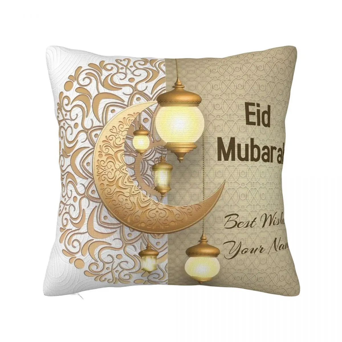 

Eid Mubarak Ramadan Kareem Pillowcase Soft Polyester Cushion Cover Decoration Throw Pillow Case Cover Home Square 45X45cm