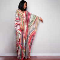 Plus Size Dresses Womens Caftan Floral Print Kaftan Dress Short Sleeve Swimsuit Cover up Loungewear for Summer - Image 5