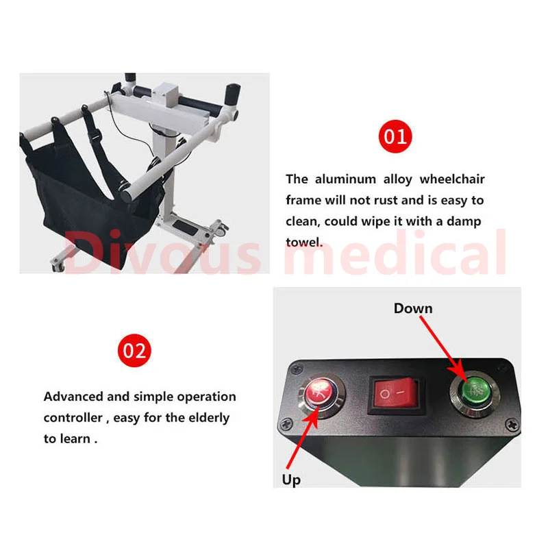 New Arrivals Patient Transfer Life  commode toilet Chair with Non-slip Mute Wheels Widely Used in Health Care Centre, Home 5