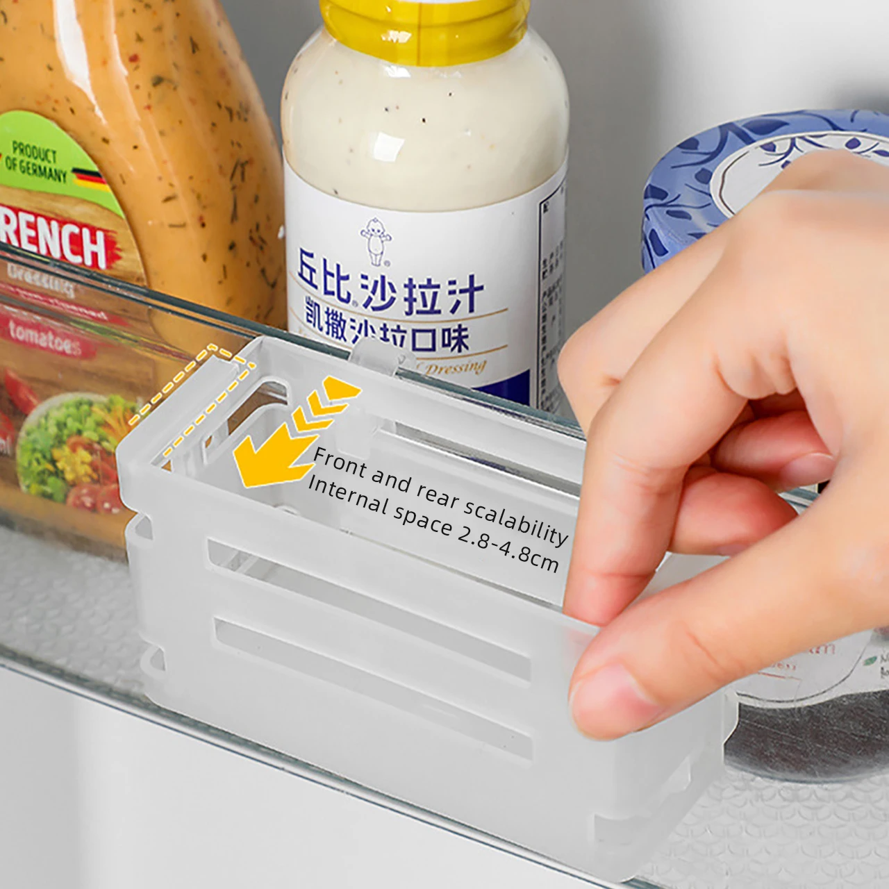 Scalable Fridge Food Organizer Container Refrigerator Side Door Vegetable Fruit Storage Box Kitchen Storage Case