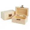 Hobbyists Wooden Box Diy Pine Wood Treasure Chest with Locking Clasp Unfinished Wooden Box for Jewelry Storage Art for Family 5