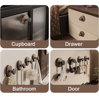 1/4 PC ห้องน้ํา Robe Coat ผ้าเช็ดตัวดูดถ้วย Hook กันน้ําเสื้อผ้าแขวนกระเป๋า Sucker Hook ประตูตู้เสื้อผ้าตู้ลิ้นชักจับ 5