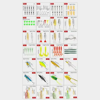 97PCS Saltwater Fishing Lures Fishing Bait Kit Bass Lure Kit With 3D Eyes Portable Artificial Fishing Baits Fishing Tackle Kit 6