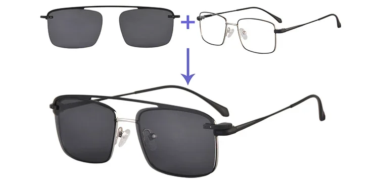 SHINU Gläser Mit Clip Brillen Männer Myopie Progressive Brillen Clip Auf Sonnenbrille Polarisierte Clip Angepasst – Detail 14