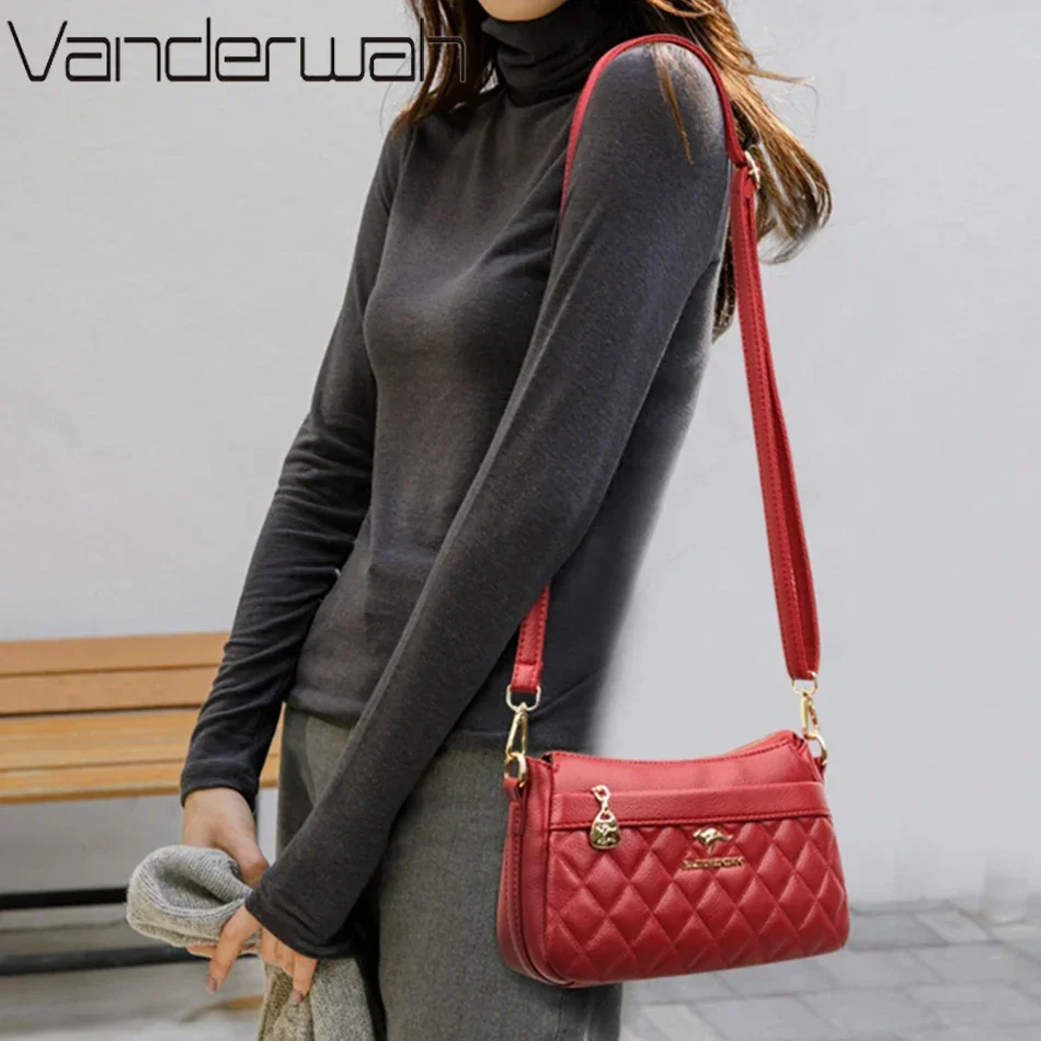 Women's Lozenge Shoulder Bag for 2024 Trendy High Quality Leather