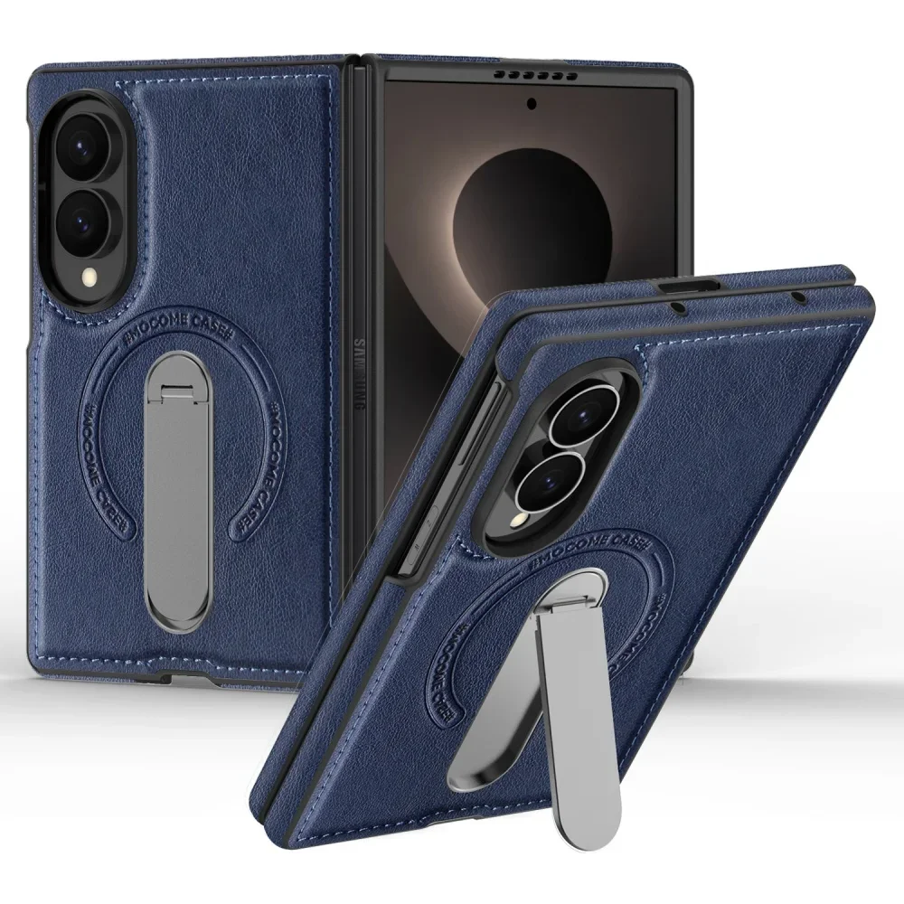 Magnetic Leather 360° Rotating Stand Phone Case with Foldable Bracket Design