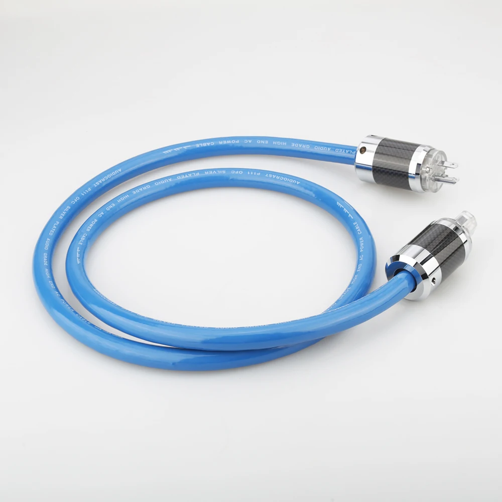 Audiocrast P111 Silver Plated US Mains Power Cable HIFI SChuko Power Cord Cable HIFI For CD Tube amplifer