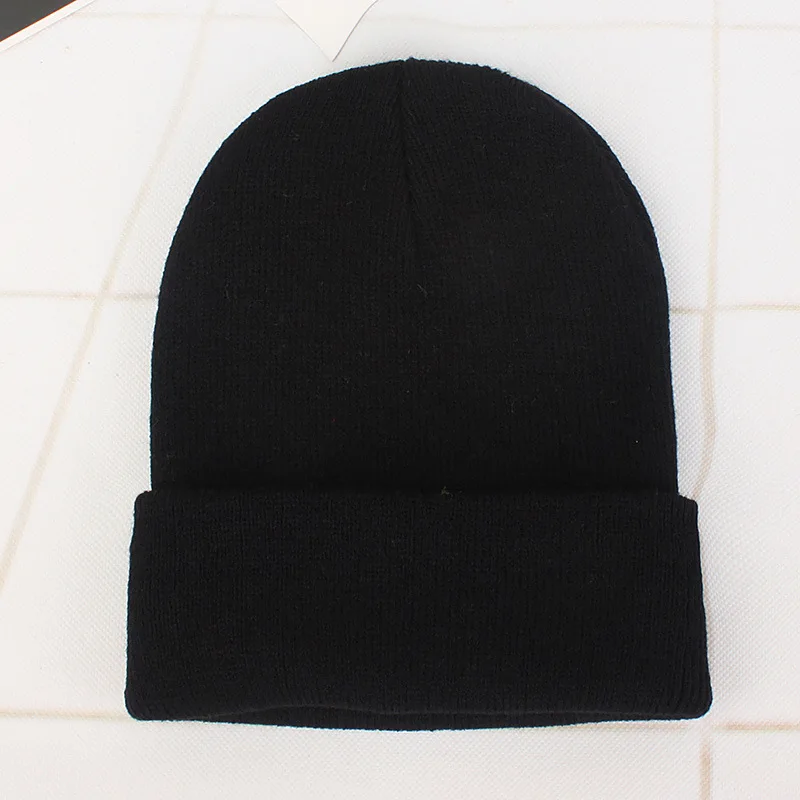New Winter Knitted Hat for Boys Girls Women Men Unisex Warm Outdoor Autumn Crochet Children Beanies Solid Color Baby Cap 3