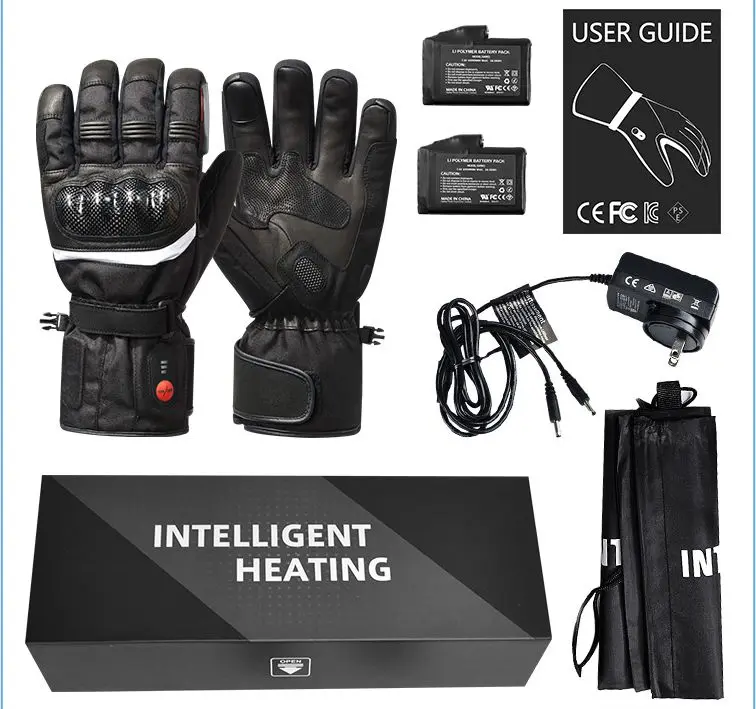겨울 방풍 방수 전기 충전식 배터리 장갑 가열 오토바이 장갑