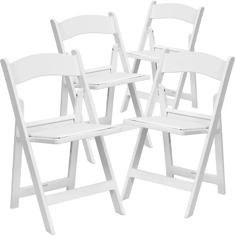 Folding Chairs for Weddings and Formal Events, Stackable Commercial Event Seats with 1,000-lb，Set of 4