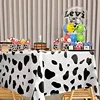 Cow Print Tablecloth Table Cover 54" X 108" Plastic Disposable Rectangle Table Cover Birthday Party Picnic Farm Animal Themed 4