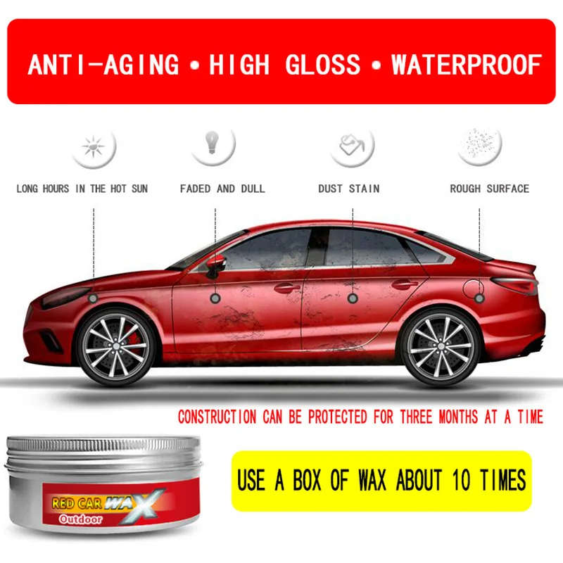 Car Wax Red Car Special Hand Waxing Polishing Crystal Plated Wash Maintenance Glazing