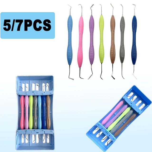 5/7Pcs Dental Composite Resin Filling Spatula Restoration Spatula Silicone Handle Aesthetic Restoration Tool Dental Tool