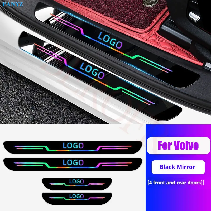 For Volvo Car Door Sill Strip Protective Cover Universal Anti-scratch and Anti-collision Door Decorative Strip Sticker