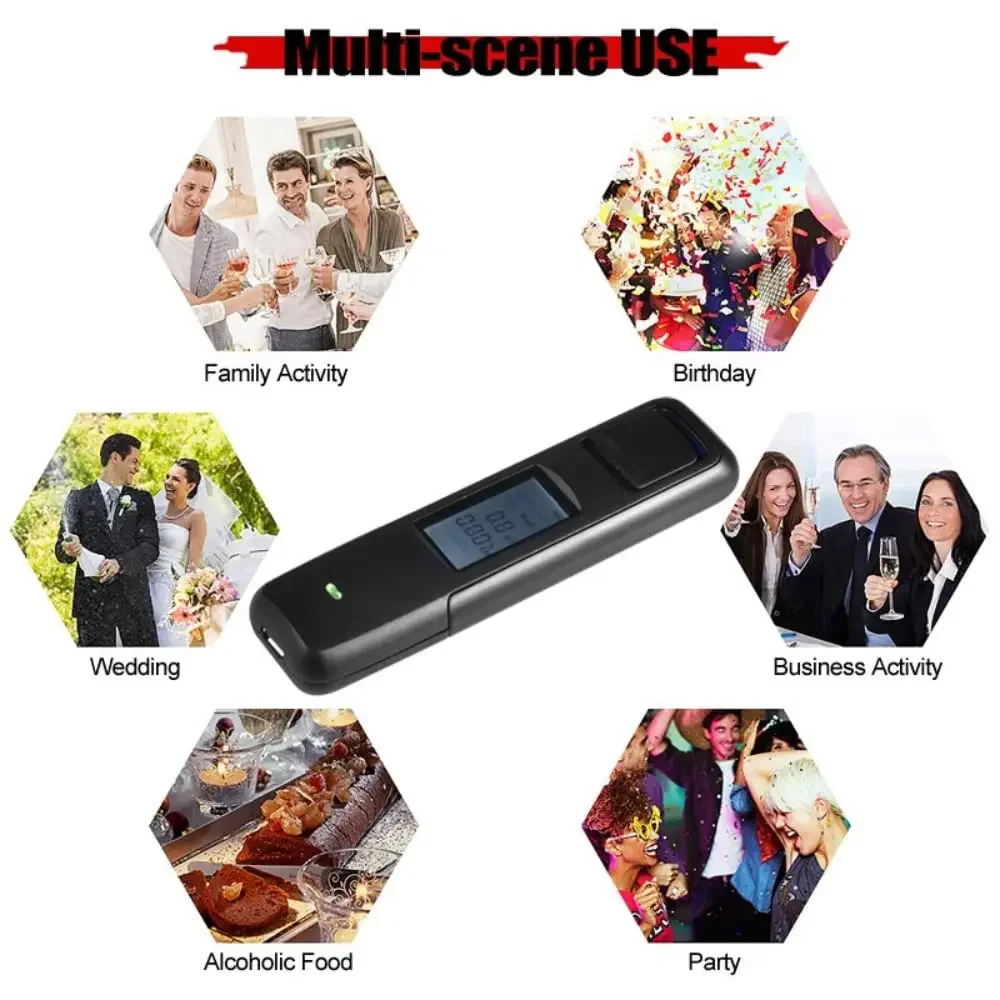 Non-Contact Alcohol Tester Digital Display Screen USB Rechargeable Breathalyzer Analyzer High Accuracy alcohol tester breathalyzer