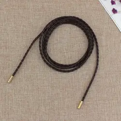 Stylish Vintage Leather Rope Waist Belt for Women - Solid Long Chain Design (Style 2 coffee)
