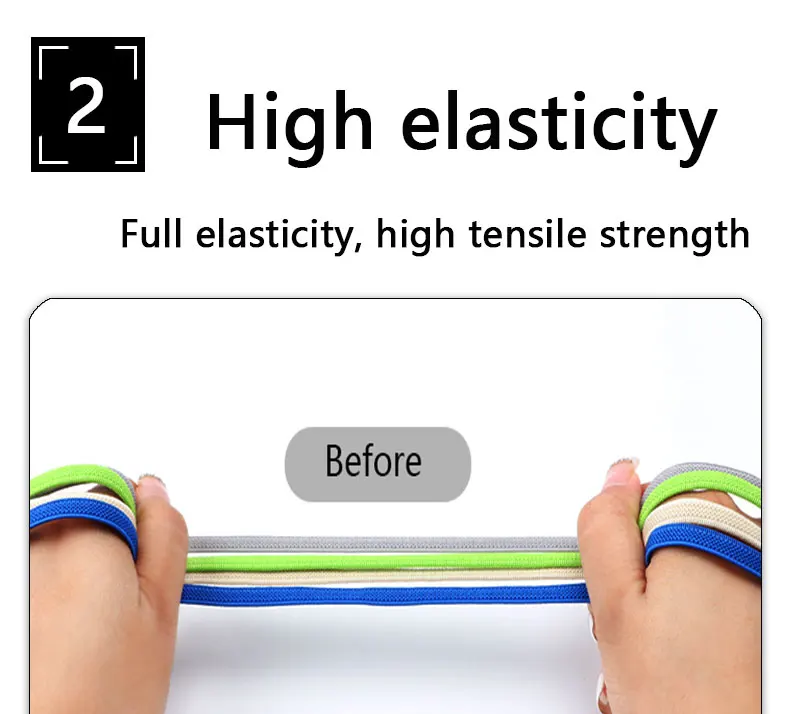 1Pair Elastic Laces Sneakers New Lock Flat Shoelaces Without ties Kids Adult No Tie Shoelace Rubber Bands Shoes Accessories