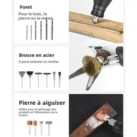 Mini perceuse électrique, graveur, outils rotatifs Dremel, meuleuse de graveur Compatible avec les outils électriques, accessoires, 220V 4