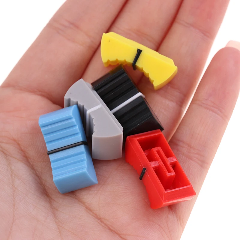 Fader Knob Cap Touch Sensitive Slider Ribbed Mixer Desk Switch Knob Cap Plastic 10PCS potentiometer knob cap mixer knob cap