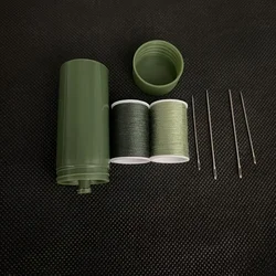 Portable Sewing Kit in Military Green - Compact Emergency Repair Set with Threads & Needles (Green)
