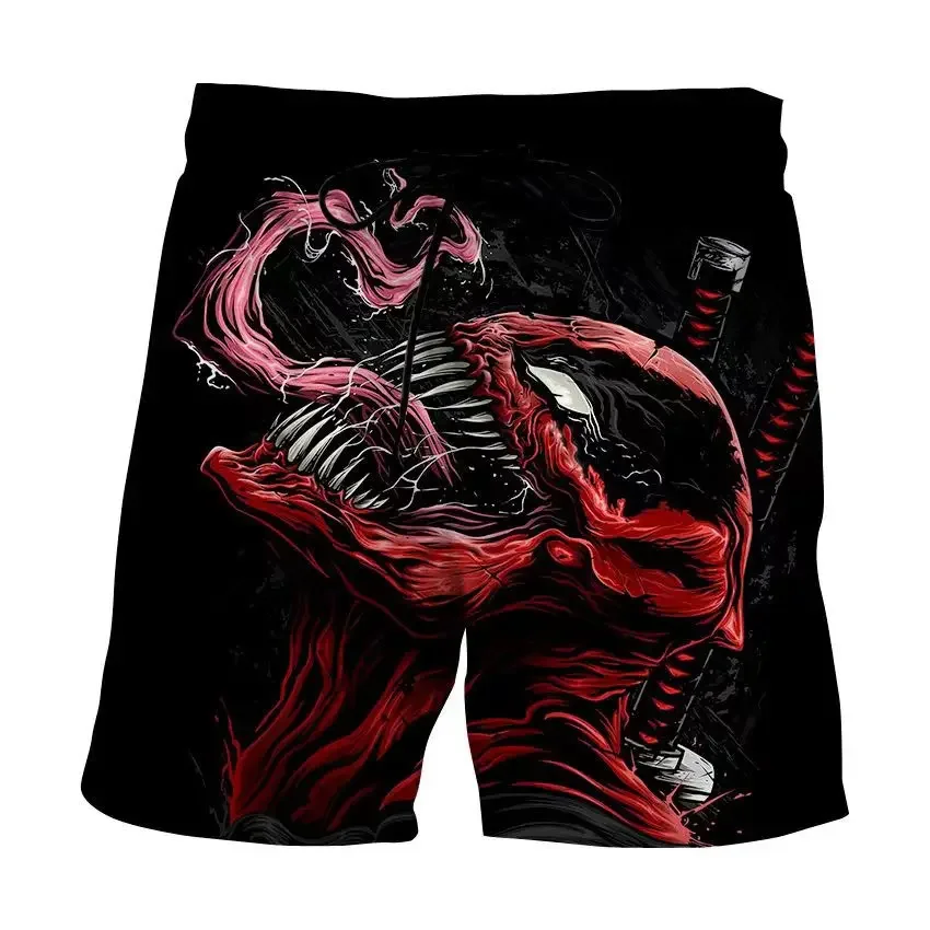 Summer Men's Shorts Marvel Venom Shorts 3D Anime Printed Swim Trunks Beach Shorts New Men's Shorts Fashion Men's Clothing 4