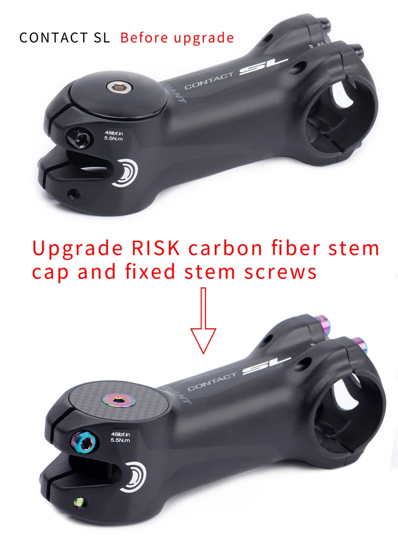 Risk Carbon Fiber 28,6mm Vorbau Kappe/31,8mm OD2 Vorbau Kappe + TC4 Titan Legierung Schraube für Mountain Road Bike Fahrrad Radfahren Headset – Detail 9