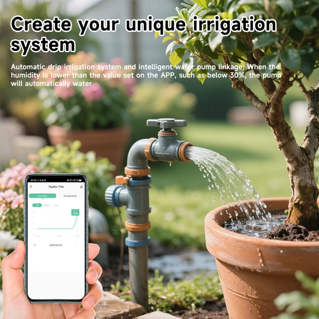 Tuya Zigbee Soil Tester Sensor Real Time Test Humidity Temperature Moisture Sensor Remote Monitoring for Flower Potting Planting 3