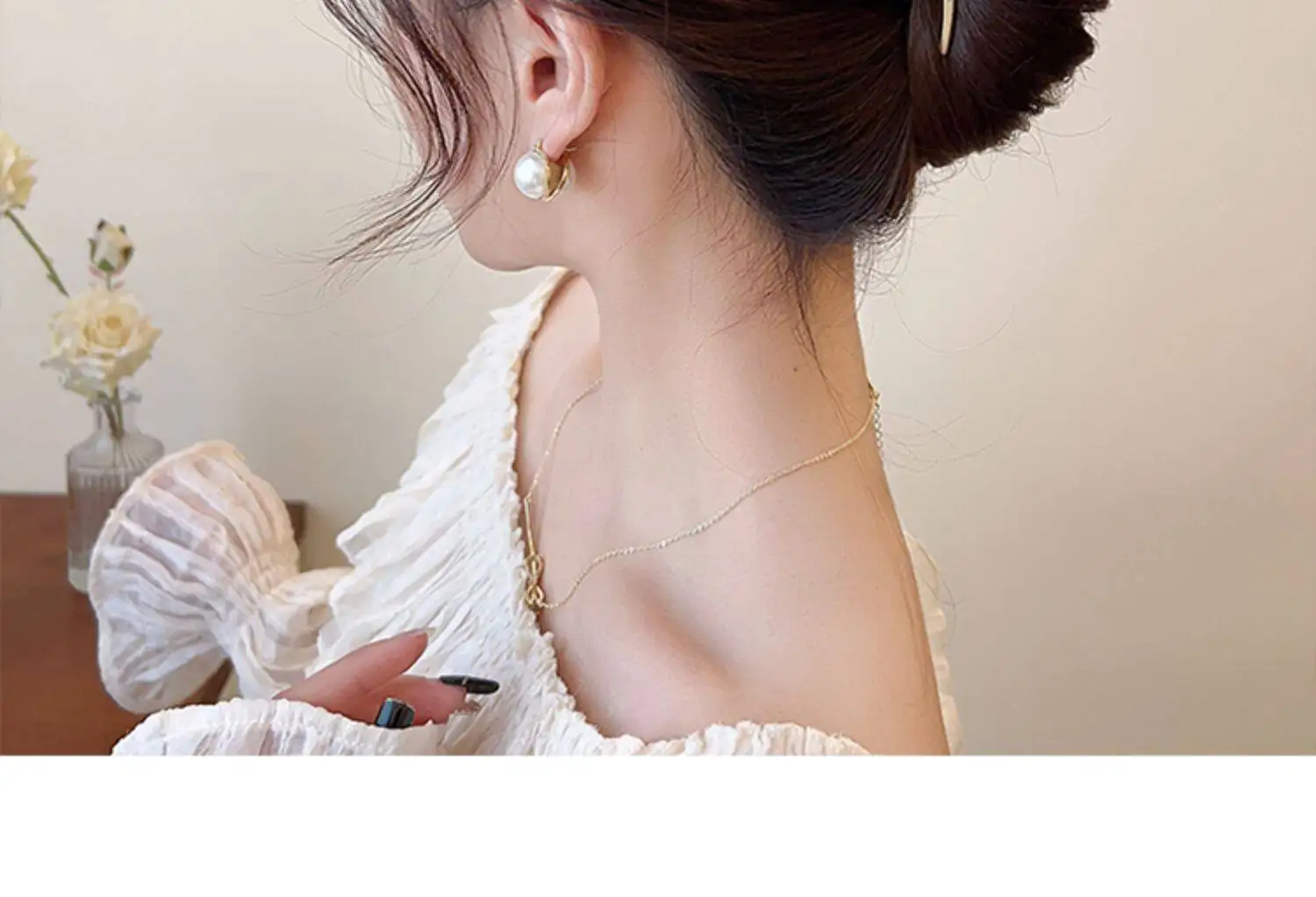 Mode Blume Wald Gardenia Blume Klaue Clips Greifen frauen Frühling Sommer Neue Stil Metall Haar Clip Große Hai Clip – Detail 6