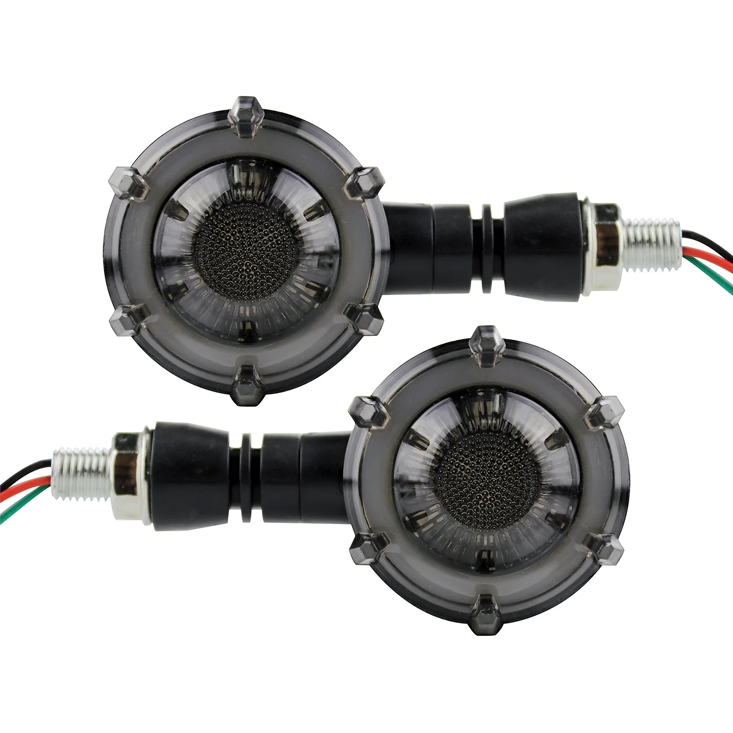 

2Pcs Motorcycle Turn Signal Modified Led Two-Color Circular Streamer Turn Signal Indicator with Daytime Running Lights