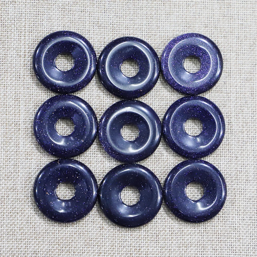 25MM Natural Stone Necklace Agate Pendants Charms Safety Buckle Amulet Sodalite Lapis Lazuli Jade Jewelry Accessories Wholesale