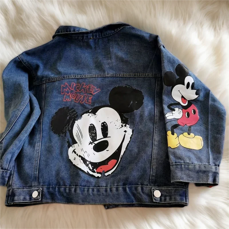 New Cartoon Mickey Printed Denim Jacket Women's Spring And Autumn