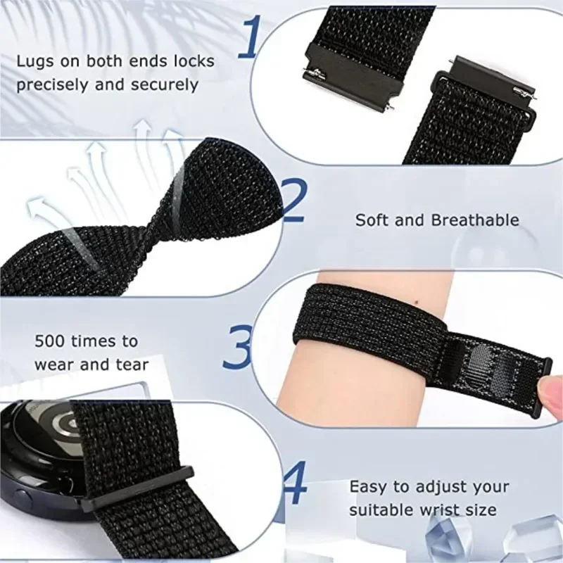Nylon Sport Bracelet with 20mm and 22mm Strap Options