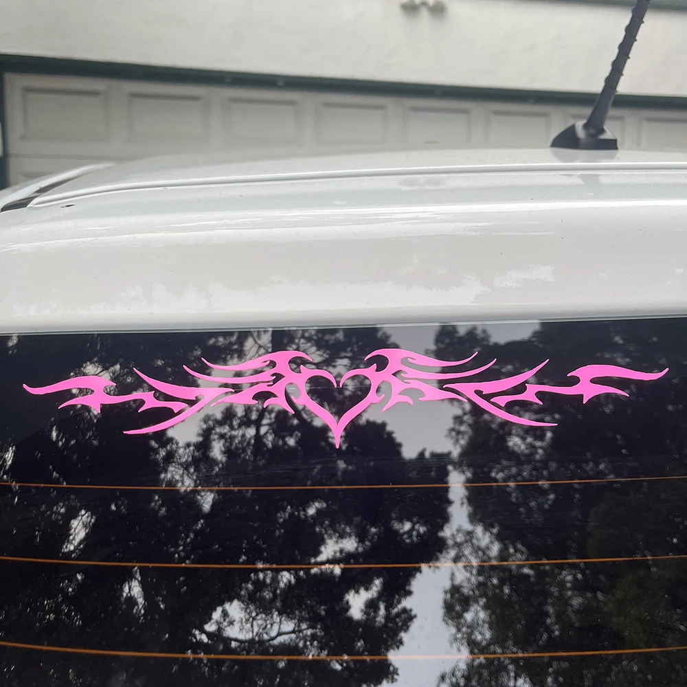 Fire Heart Wings Vinyl Car Decor Stickers - Stylish Auto Bumper and Window Decals