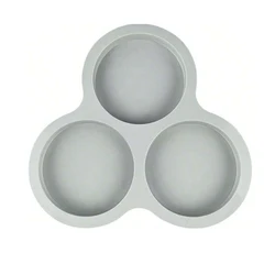 Round Silicone Nonstick Baking Mold for Air Fryer - 3-Cavity Cupcake & Muffin Pan (Grey)
