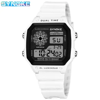 SYNOKE Digital Watches Women Sports Luminous Multifunction Waterproof Chrono Wristwatch Outdoor Men Fashion Student Watch New
